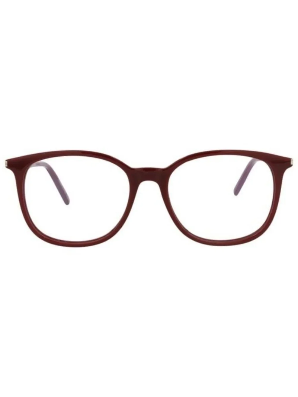 New Saint Laurent Womens Round/Oval Burgundy Burgundy Transparent Fashion Design